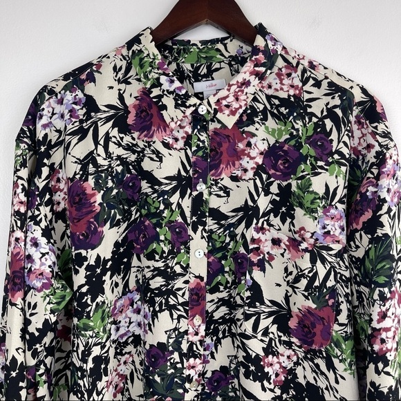 𝅺J. Jill Women’s Floral Print Button Up Shirt Blouse Size XL Lightweight - Picture 4 of 9